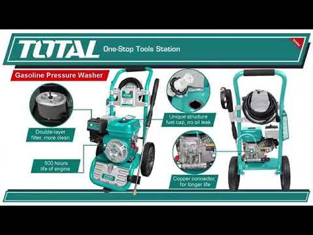 SUPER SALE TOTAL GASOLINE HIGH PRESSURE WASHER 208cc 214BAR TGT250105